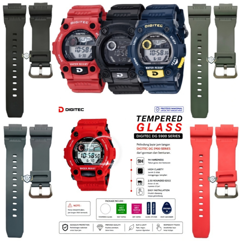 Tali Jam Tangan Digitec 5900 Strap Rubber Digitec DG 5900 DG-5900