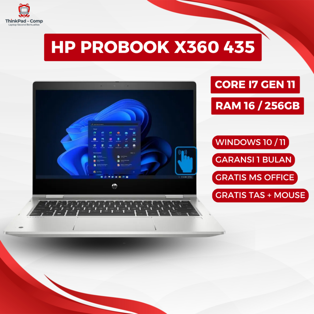 HP ProBook x360 435 G8 Ryzen 5 5600U RAM 8GB SSD 256GB Laptop Touch Flip 360 Original | ThinkPad Com