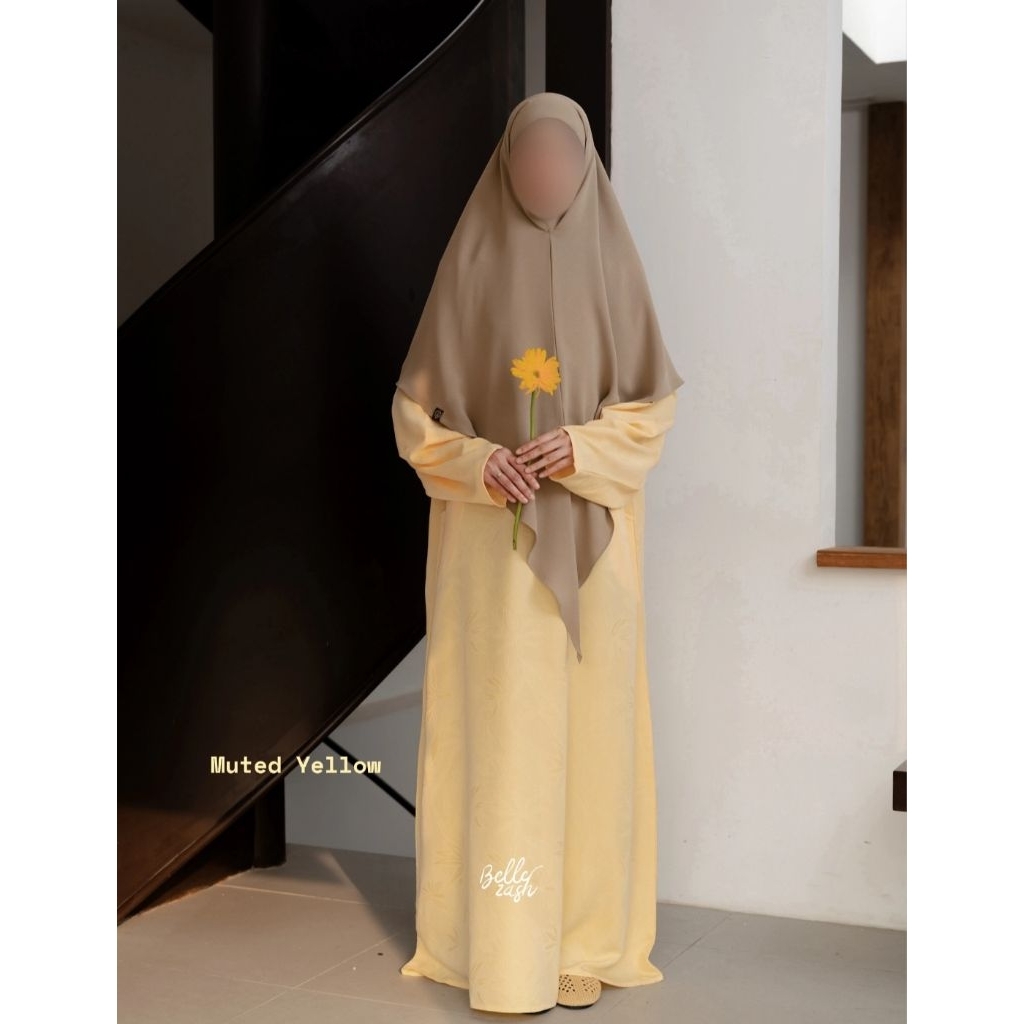 [Bellezash] NWT Shea Embossed Abaya Muted Yellow S by bellezash