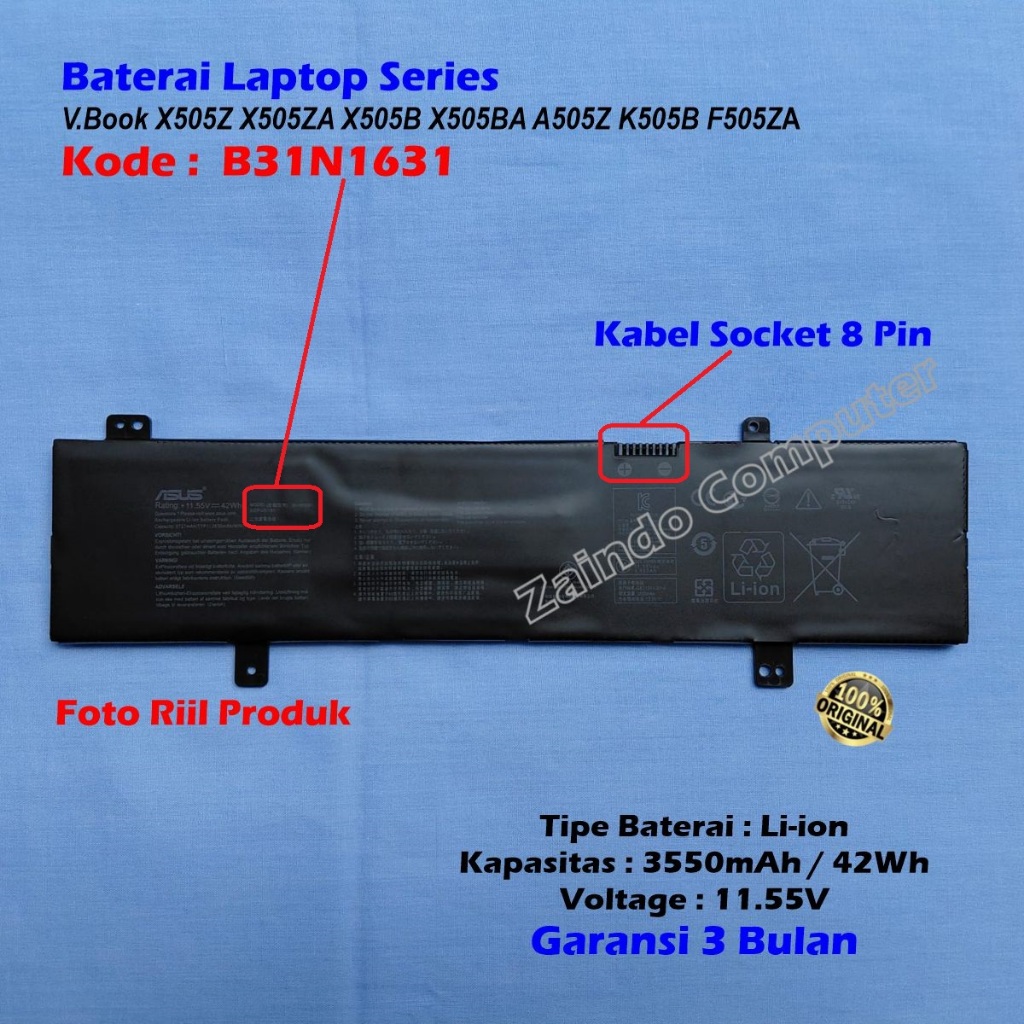 KODE B31N1631 VIVOBOOK 15 X505BA X505BP F505 F505ZA F505BA X505ZA X505BA-1A X505ZA-BQ012T - X505BA F