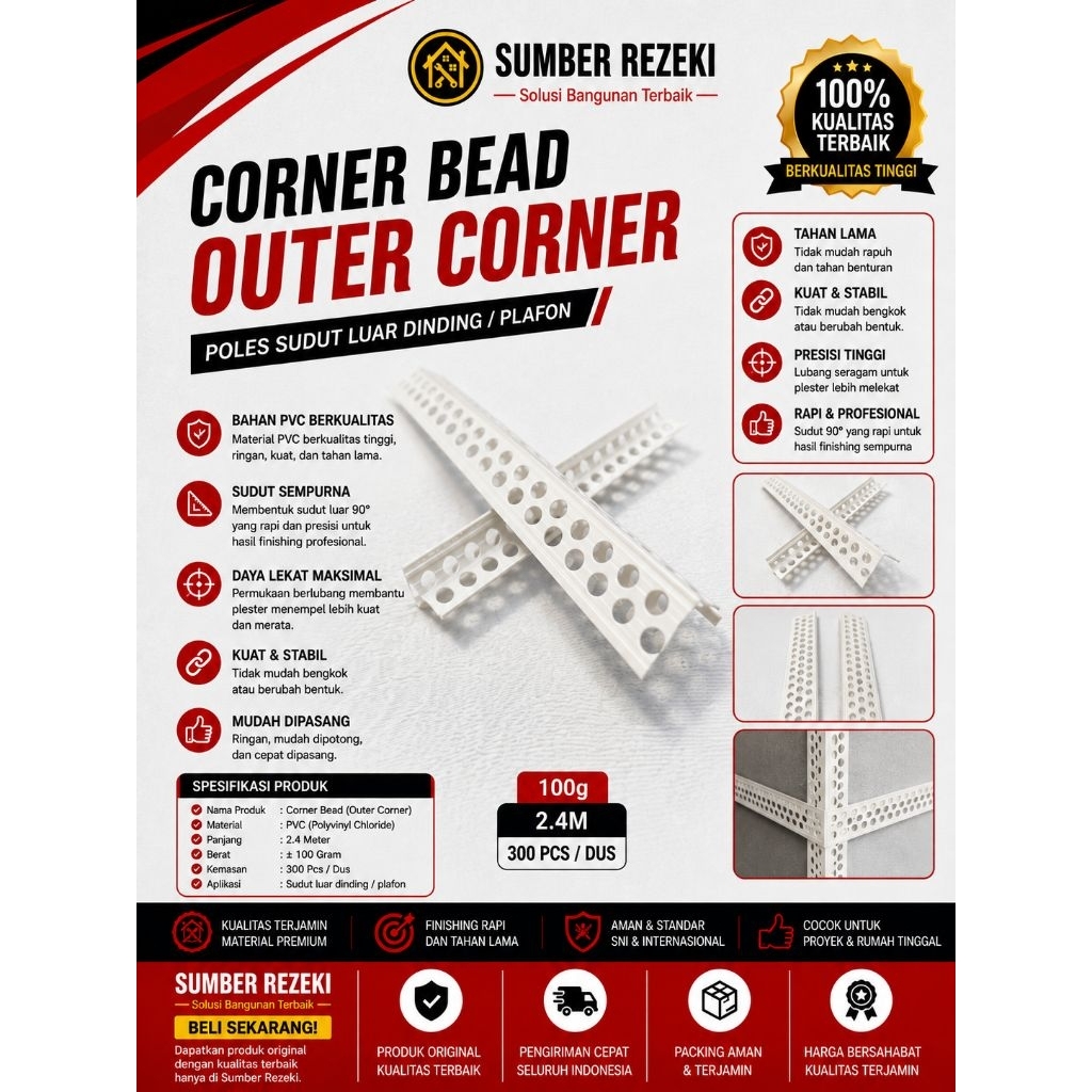 Corner Bead 2.4M PVC