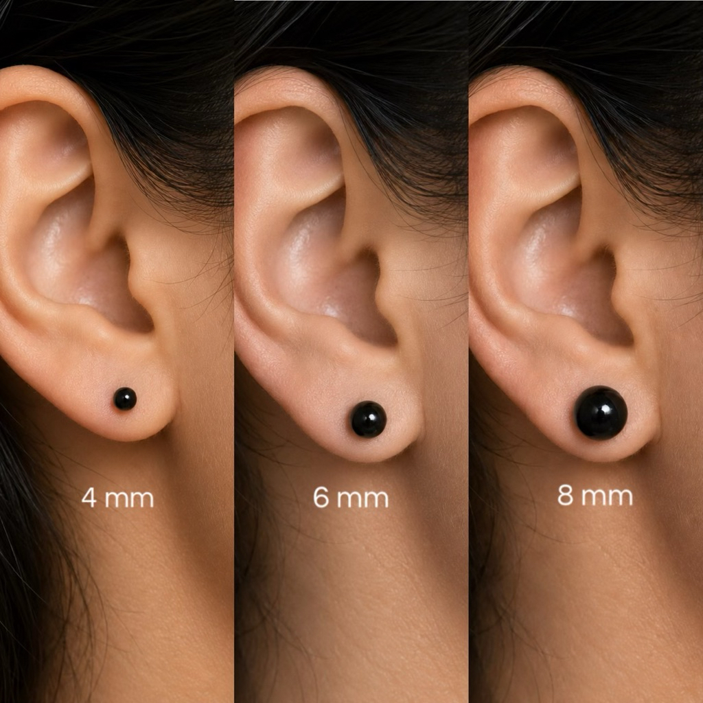 [ANTI KARAT] BLACK STUD earrings / anting stud tusuk warna hitam plastik stud bulat titanium