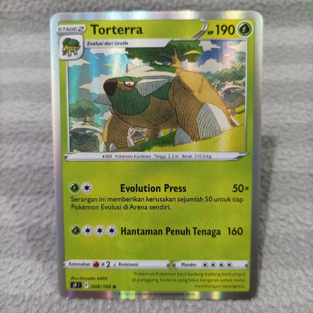 Pokemon indonesia TCG torterra 008/100 R s9