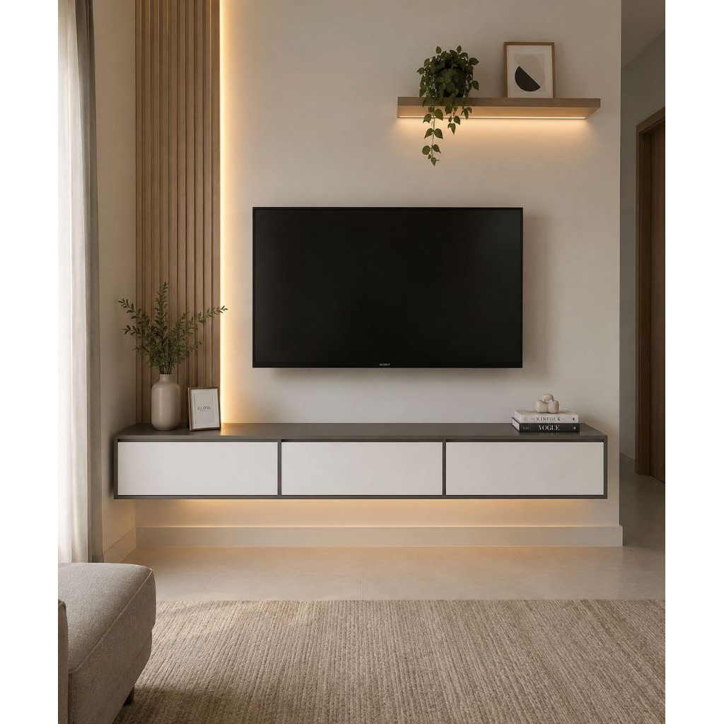 Kabinet TV Floating Zenith#Nexa TV Console | Kabinet TV Gantung Premium