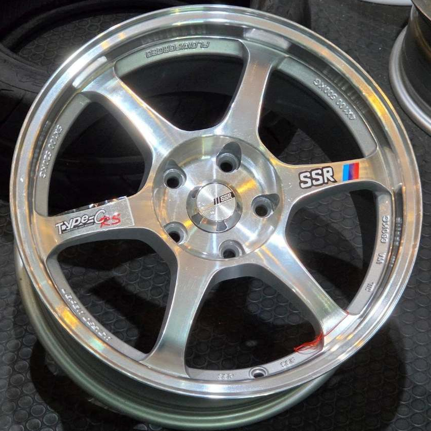 Velg Street Racing Mobil Rep. SSR TypeC Ring 17 Lebar 8 ET 40 PCD 5x114 6 Full Polish