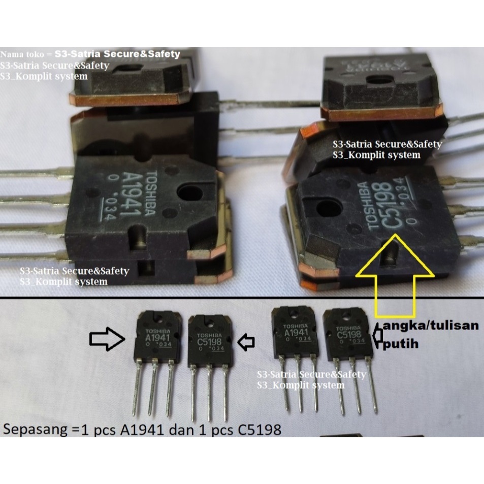 ( satu satuan) A1941 dan C5198 transistor final c5198 dan  a1941 TR 2SA1941 2sc5198 2sa1941 2sc5198 