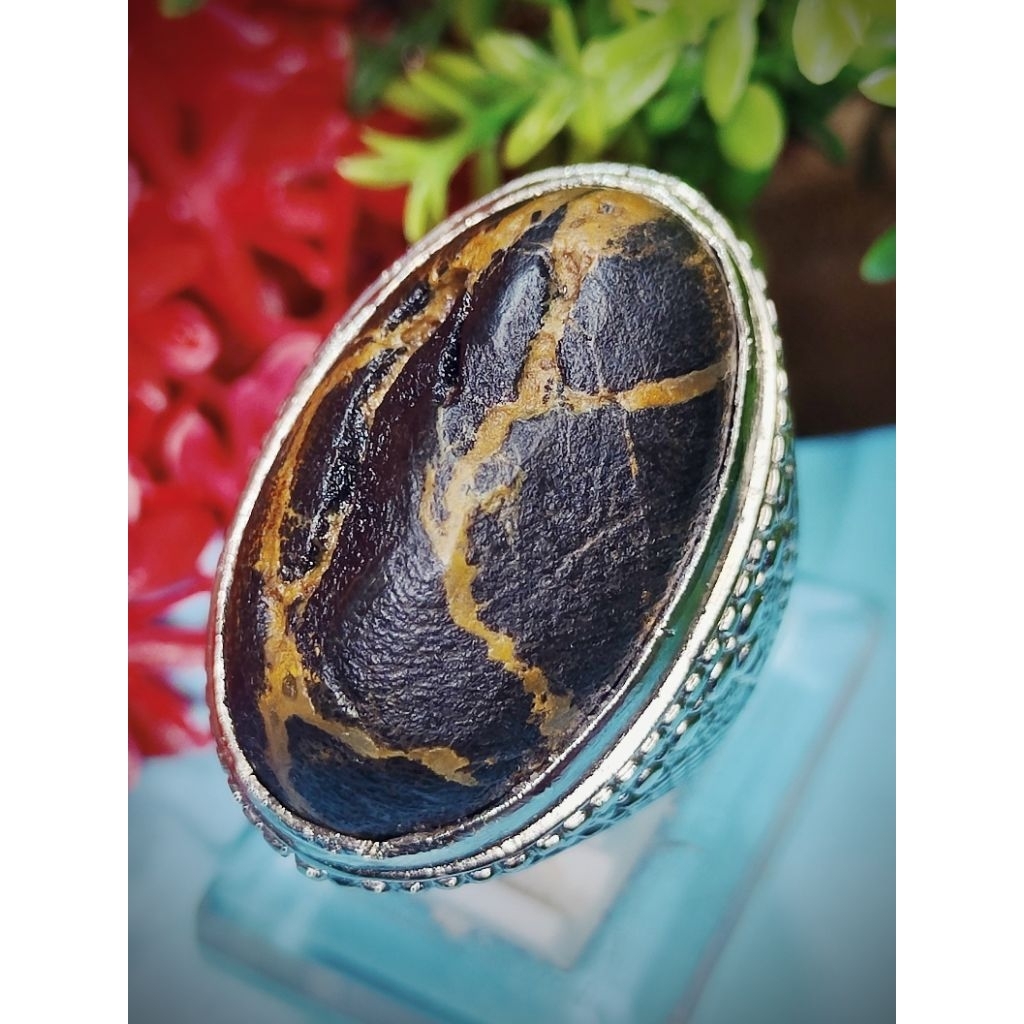 cincin batu akik jamal fokay pamor petir asli natural alami