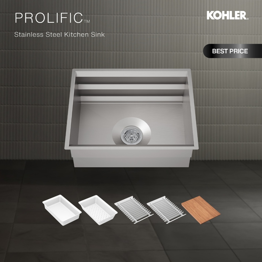 KOHLER Prolific Bak Cuci Piring Dapur Kitchen Sink 23" K-23650-NA
