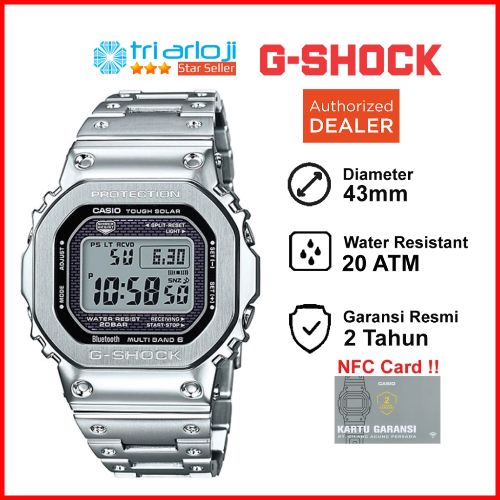 Casio G-Shock GMW-B5000D-1DR Jam Tangan Pria Digital Stainless GSHOCK GMWB5000D GMW-B5000D-1 GMW B50