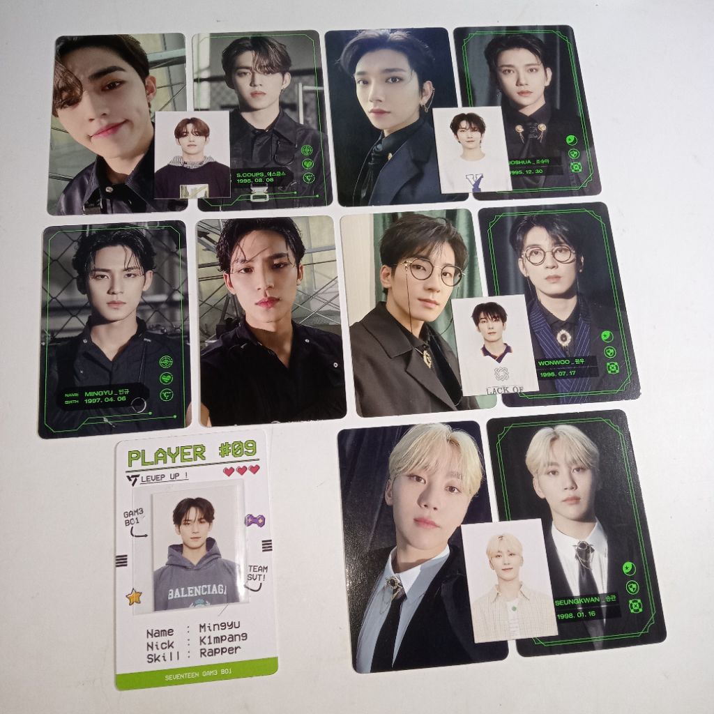 (Ready Stock Siap Kirim) PC Seventeen Gameboi Set PC Wonwoo Potter Mingyu Scoups Jeonghan Joshua Hao