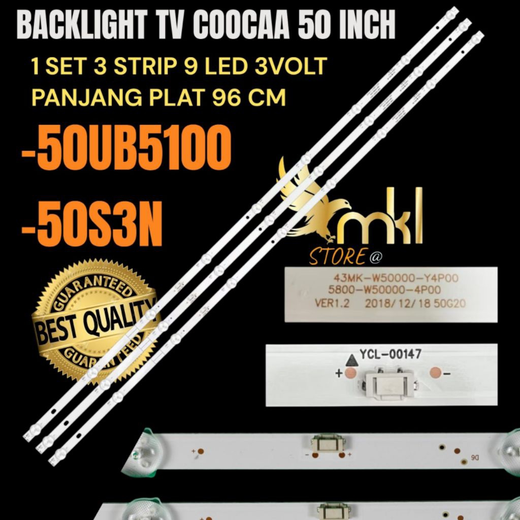 BACKLIGHT TV LED COOCAA 50 INCH 50UB5100- 50S3N BACKLIGHT TV COOCAA 50 INCH