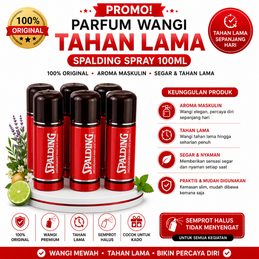 PROMO PARFUM WANGI TAHAN LAMA SPALDING SPRAY 100ML 100% ORIGINAL-BISA COD-SIAP KIRIM