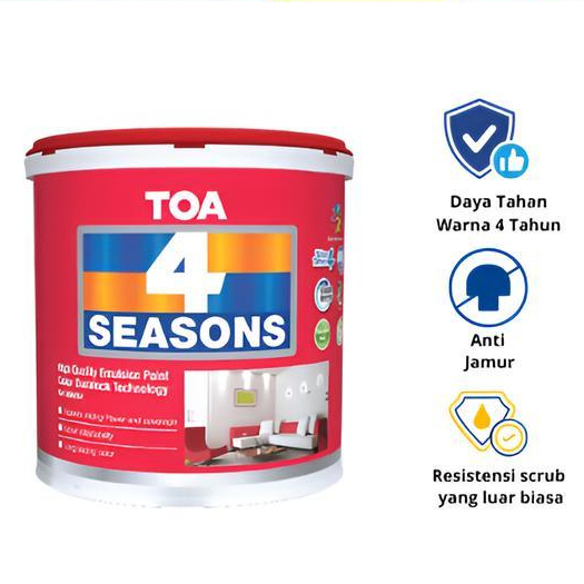 Nippon - Toa 4 Seasons Paint Cat Tembok Interior Cat Tembok Daya Tahan Warna 4 Tahun Tahan Jamur 5