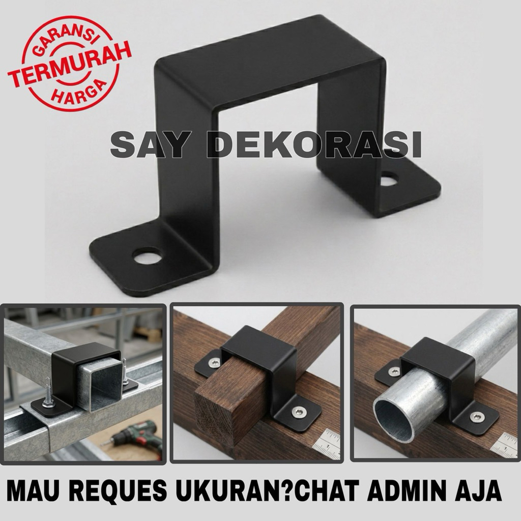 (BISA COD)SAY DEKORASI TYPE A2 KLEM HOLO/KLEM KOTAK/KLEM BESI/KLEM KAYU KOTAK/KLEM KOTAK SEMUA UKURA