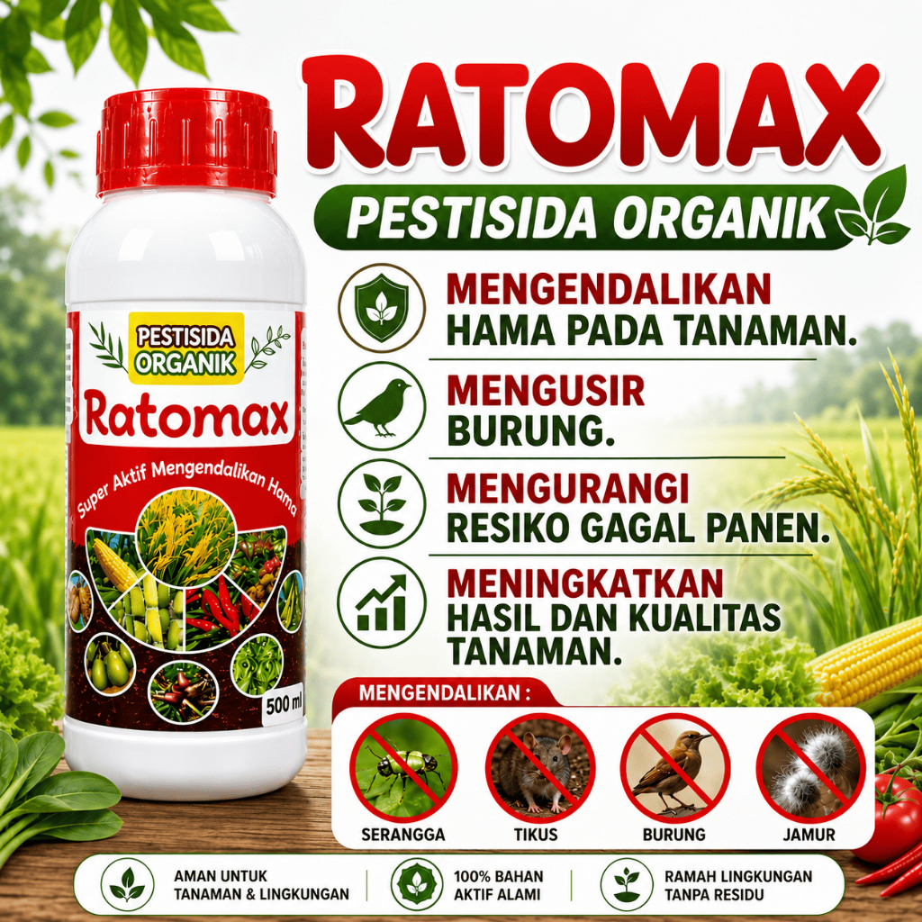 Ratomax Obat Racun Semprot Pengendali Hama Tikus Burung Padi Emprit Brondol