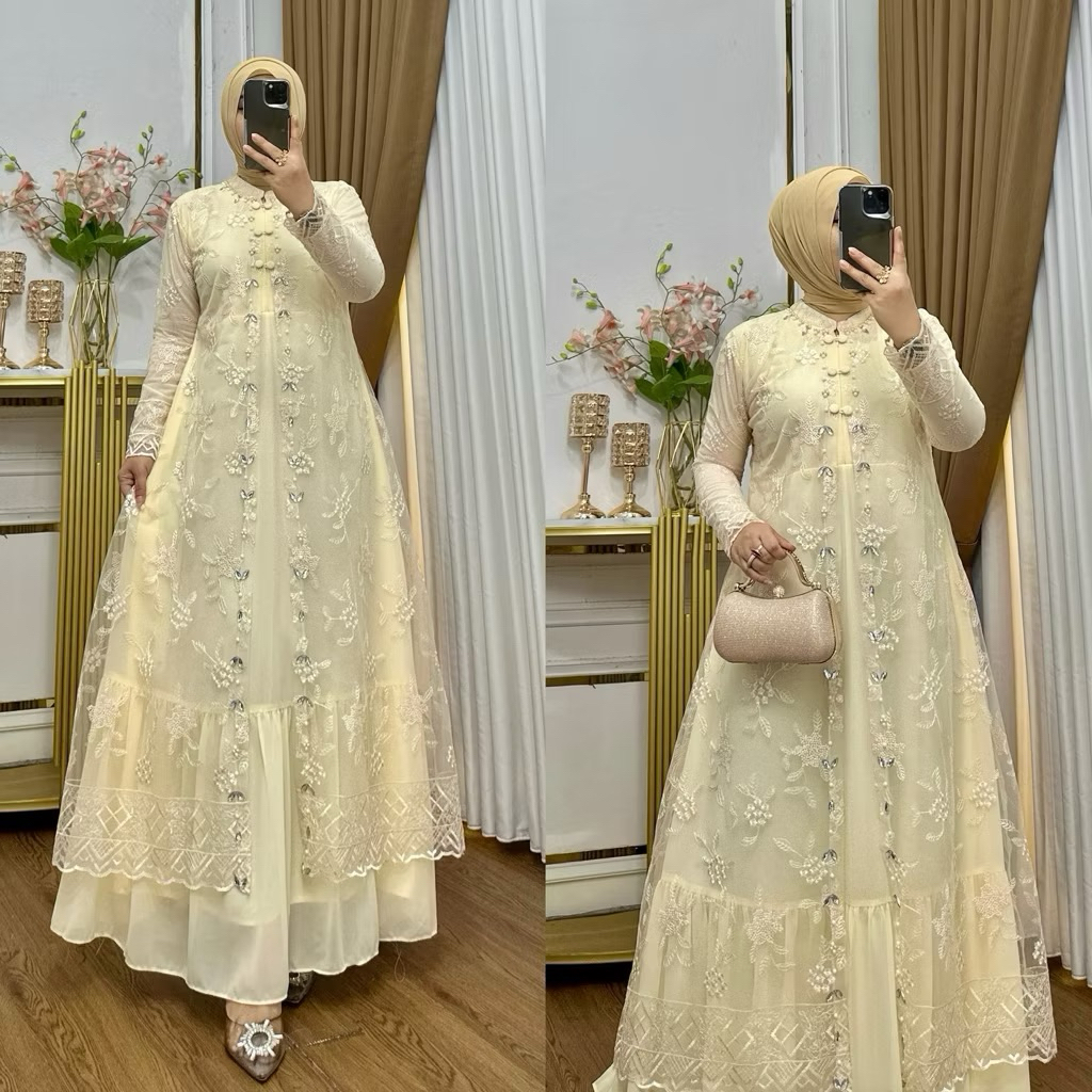 GAMIS LAYLA - Gamis Auter Jumbo LD 96-130cm / GAMIS MODERN / GAMIS TILLE / GAMIS TERBARU / GAMIS LEB