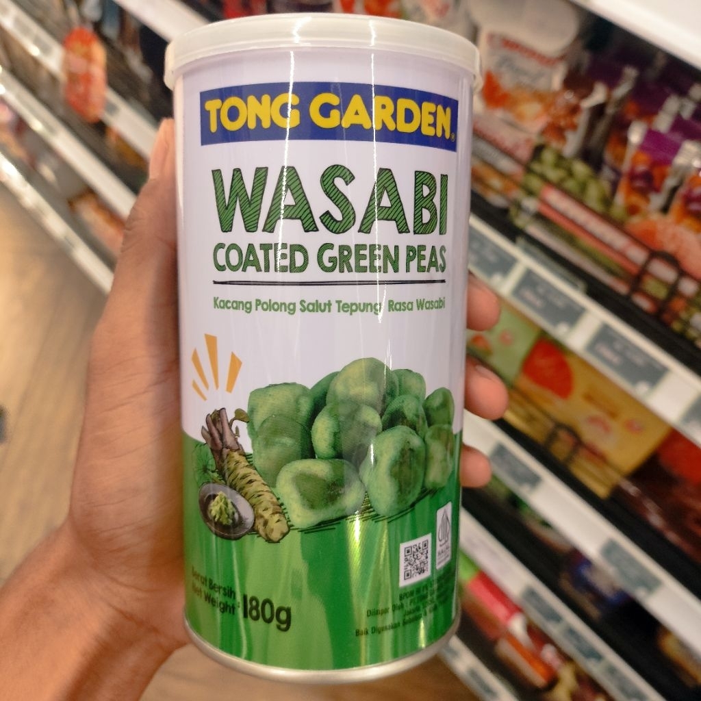 Kacang polong salut tepung rasa wasabi 180g - Tong garden Wasabi Coated green peas