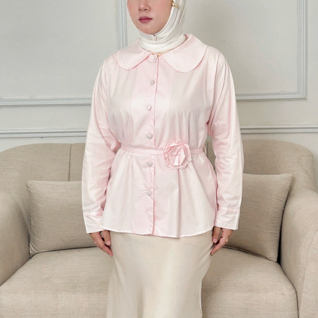 ESTHER Blouse | Katun Blouse Peplum Flower | La Sefrina