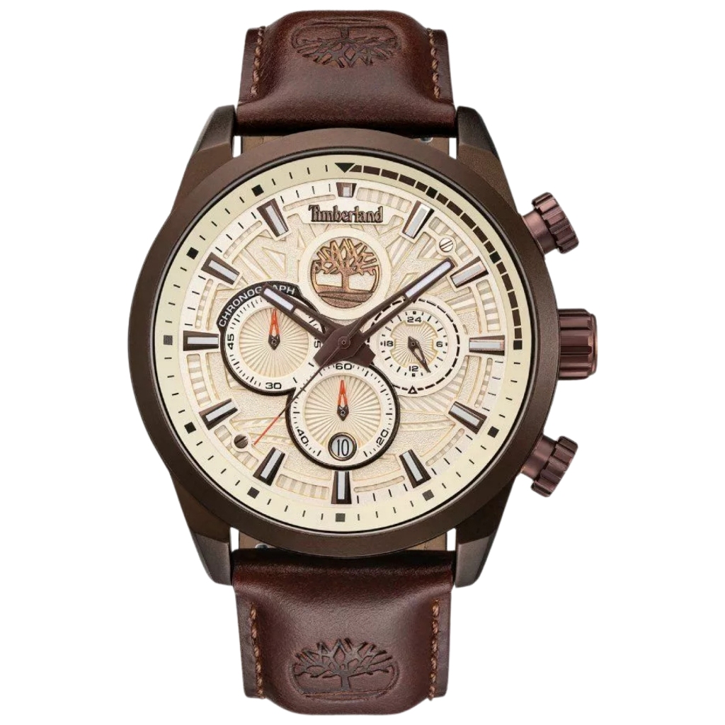 Galery Jam Tangan TIMBERLAND TDWGQ00949X1 HENNIKER II Dark Brown Leather 3 Hands Strap