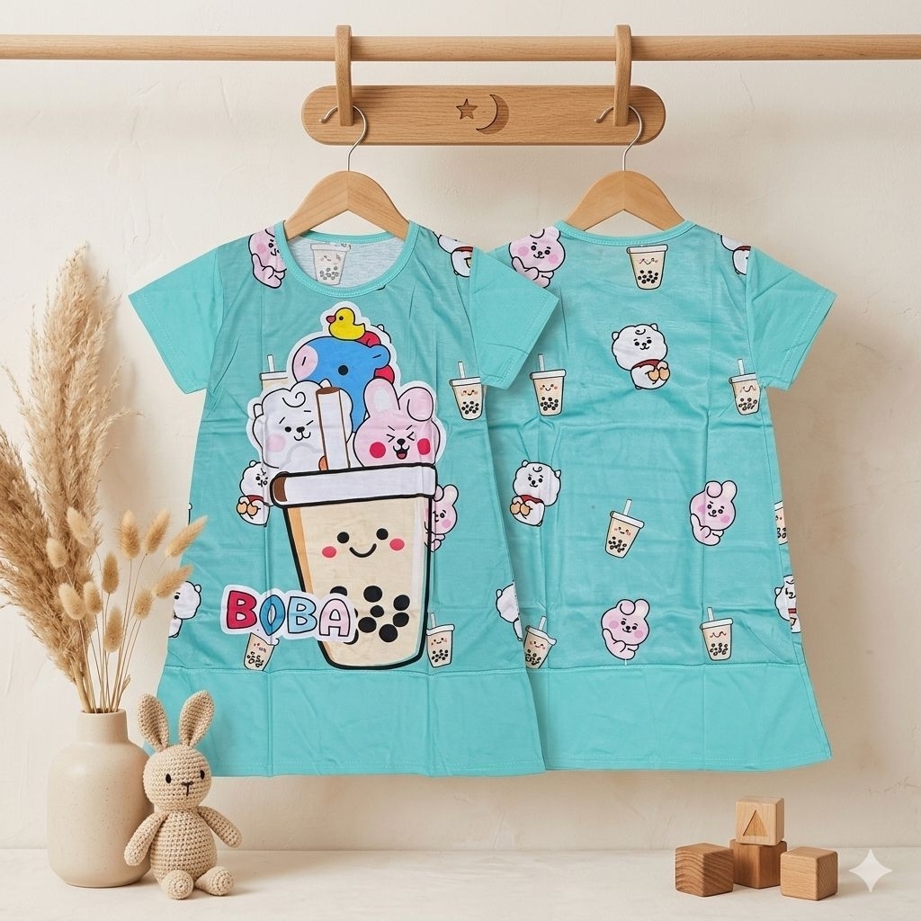 DASTER ANAK DEDINA PEREMPUAN BOBA FULL PRINT 10/14