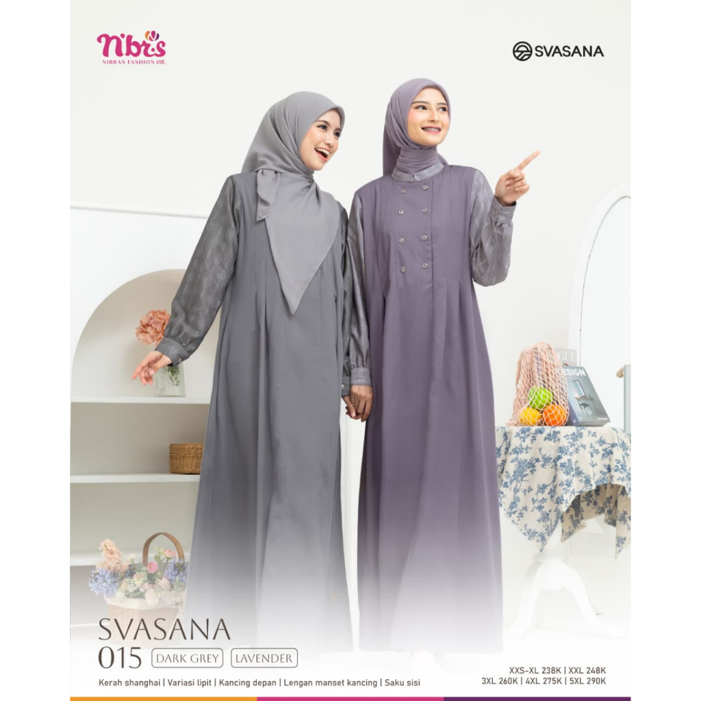 GNT - GAMIS NIBRAS SVASANA 015 / GAMIS NIBRAS ORI BRANDED / GAMIS WANITA BUSUI FRIENDLY / GAMIS NIBR