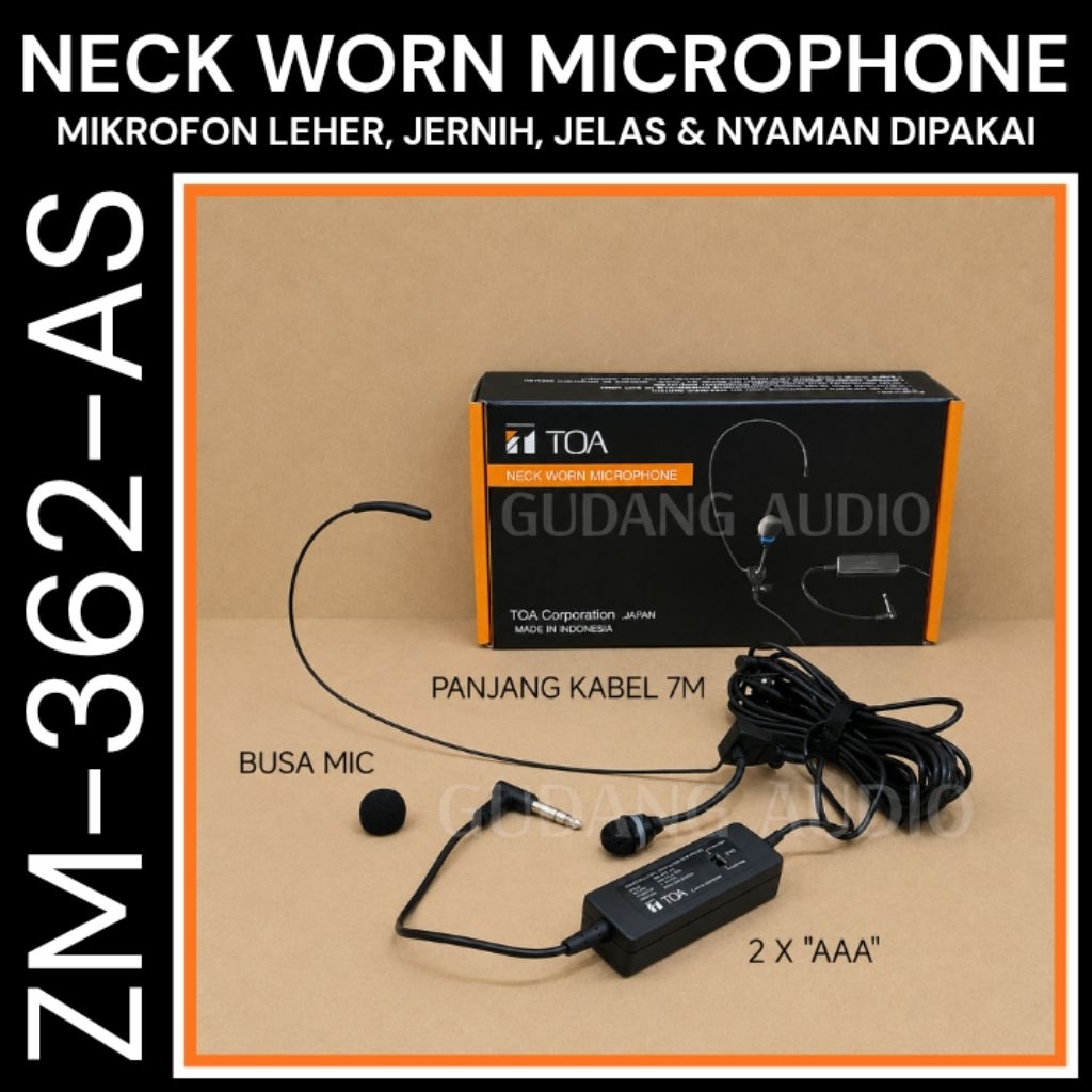 MIKROFON LEHER NECK MICROPHONE TOA ZM-362 ZM 362 MIC IMAM TOA AFFILATE