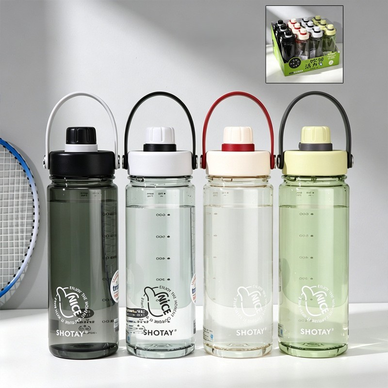 SHOTAY Botol Minum Teguk 600ml/800ml/1000ml TRITAN BPA FREE Botol Minum Sport Gym Tennis
