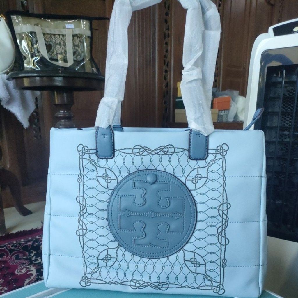 tas Tote wanita warna biru muda