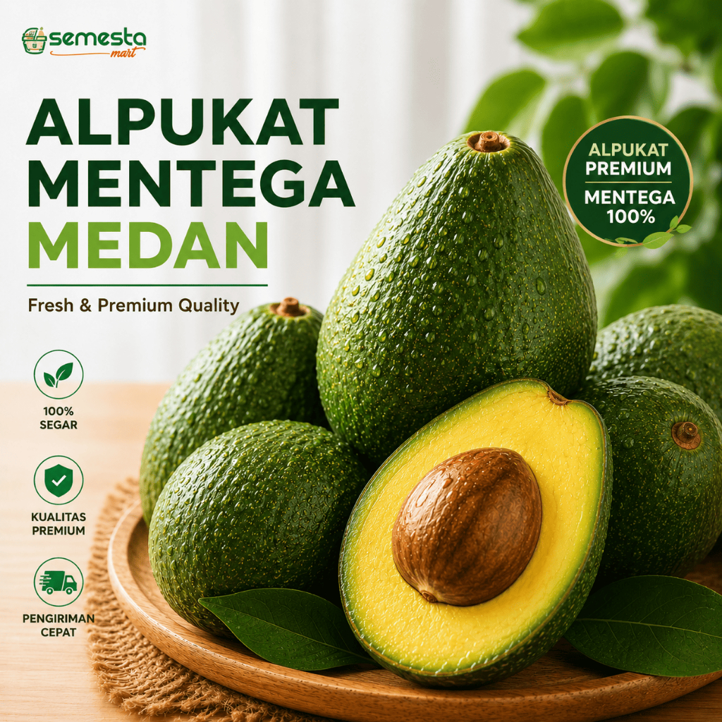 Alpukat Jumbo Medan Mentega Fresh Daging Tebal Kuning