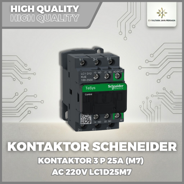 KONTAKTOR 3 PHASE 25A LC1D25M7 COIL 220V AC CONTACTOR