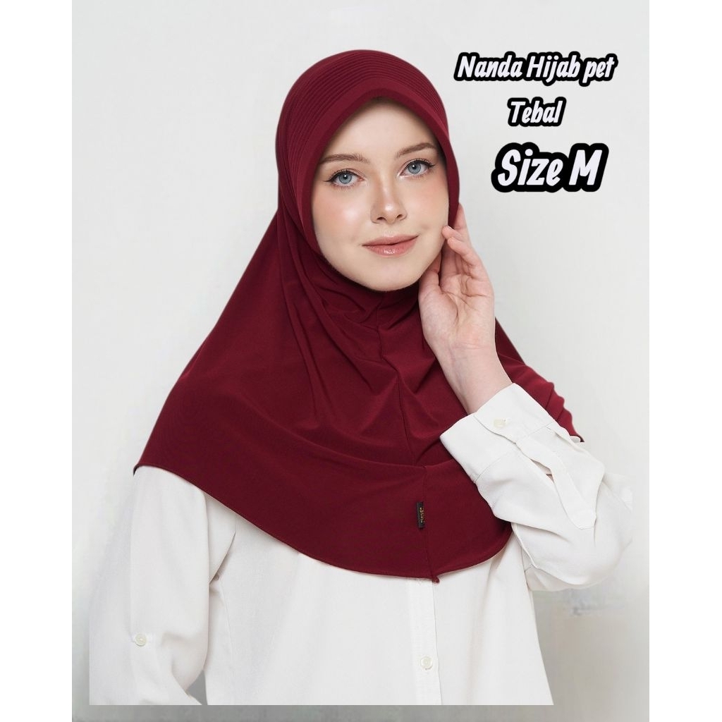 Nanda Hijab Jilbab Bergo Pet tebal Jersi Super/Jersi Korea