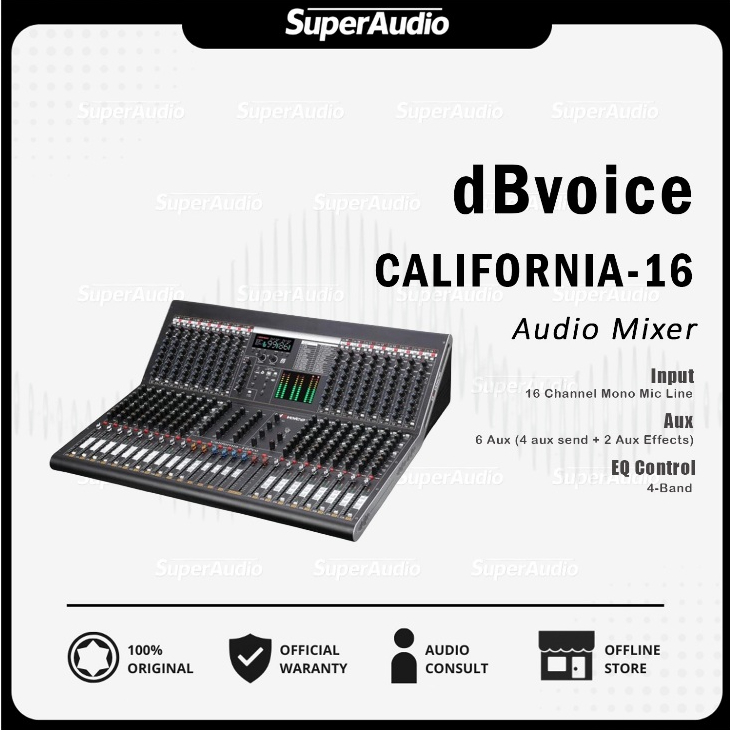 dBvoice CALIFORNIA-16 Audio Mixer 16 Channel