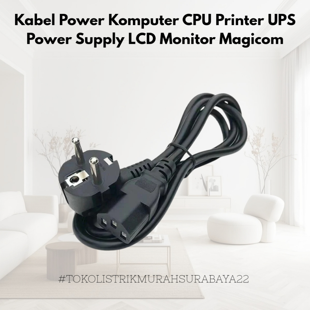 Kabel Power CPU Listrik/Printer/Laptop/PSU to Monitor/Power Monitor Garansi