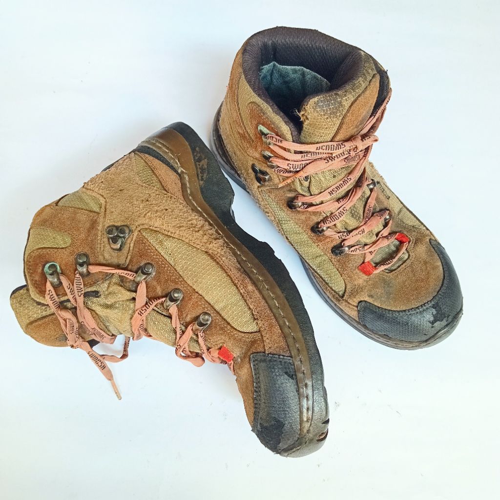 Original 100% Lafuma Sepatu Hiking Boots Pria Wanita Suede Kanvas Coklat Outdoor Gunung Trekking