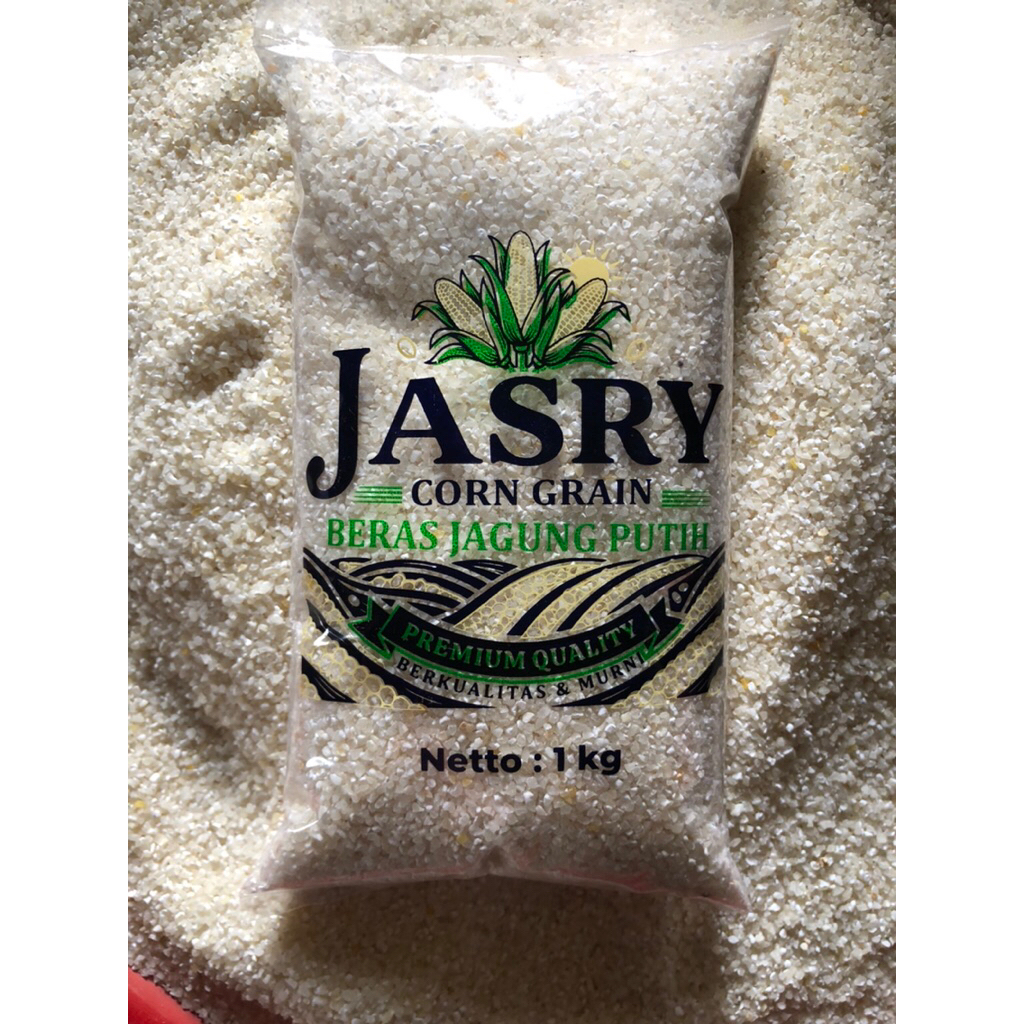 1KG Beras jagung putih premium, nasi jagung putih, beras jagung bebas kutu ( pakai oxy gel) | berat 