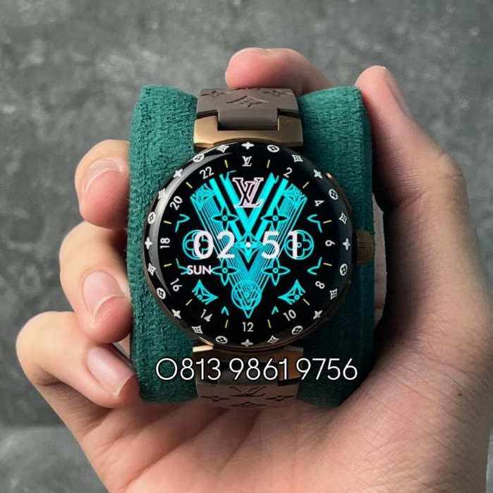 Jam Tangan Mewah LV Smartwatch 44mm Digital on Rubber