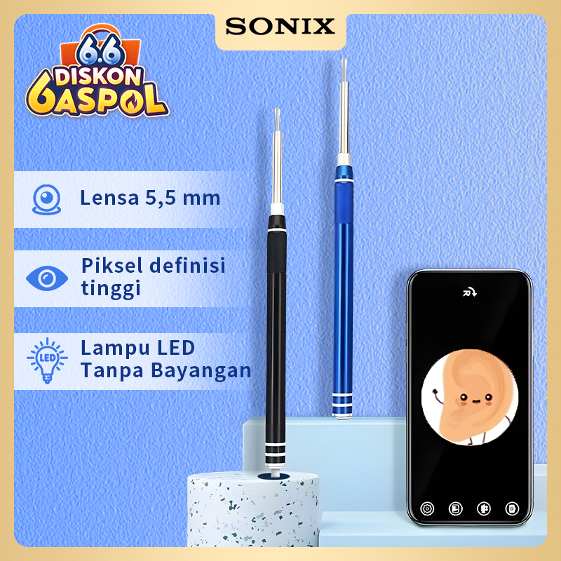 Sonix Alat pembersih telinga SNE01 Kabel USB Pembersih Telinga Earpick Camera Borescope Ear Cleaning