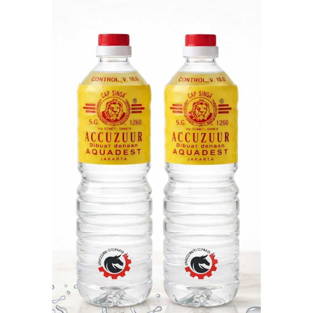 Cap Singa Air Accu Zuur Air Aki Zuur Botol 1 Liter Untuk Motor Mobil