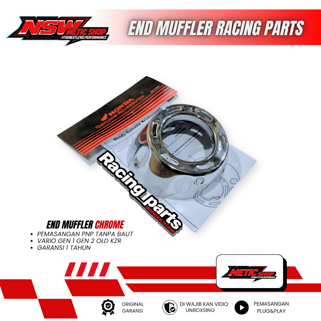 END MUFFLER  CROM MONCONG KNALPOT END MUFFLER VARIO 125 150 Muffler Knalpot Racing CORONG KNALPOT