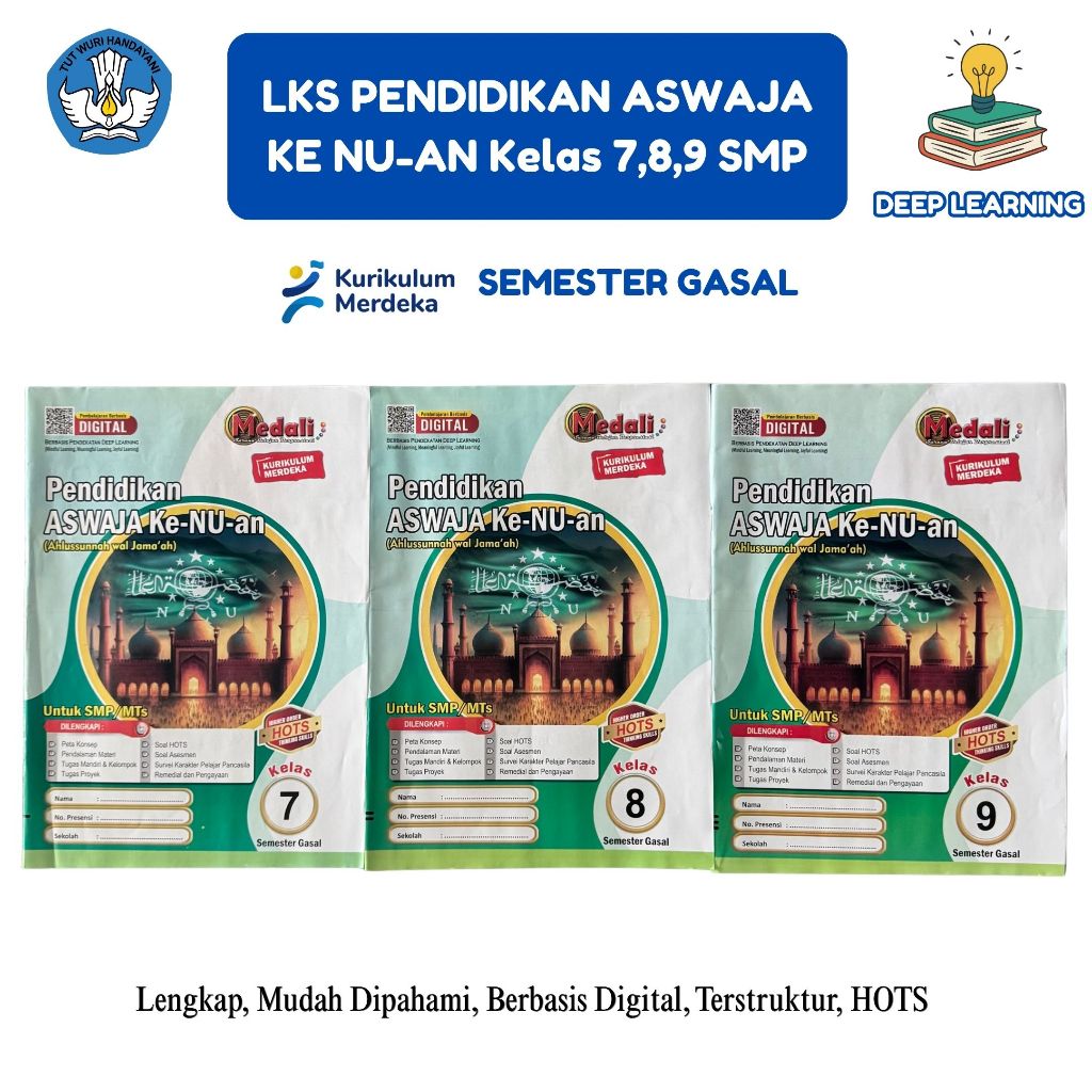 LKS Aswaja SMP/MTs Kelas 7–9 Semester 1 Kurikulum Merdeka | Buku Latihan Soal Lengkap