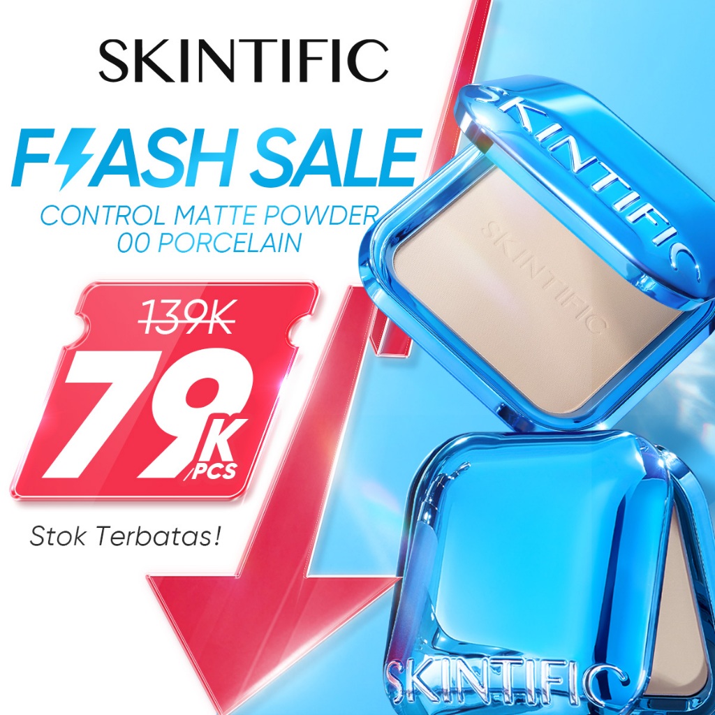 [SKINTIFIC CERTIFIED] Ultra Cover Powder Foundation 9g |  Two Way Cake Pressed Powder Matte Memberikan efek pore blurring dan coverage tinggi dalam satu swipe Invisiblur All Day Loose Powder Menjaga ketahanan makeup dan menahan minyak selama 16 jam