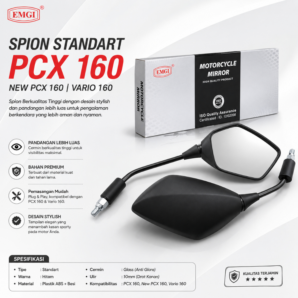 Spion Motor Honda PCX 150 New - PCX 160 VARIO 160 MODEL STANDART EMGI KUALITAS ORIGINAL EMGI