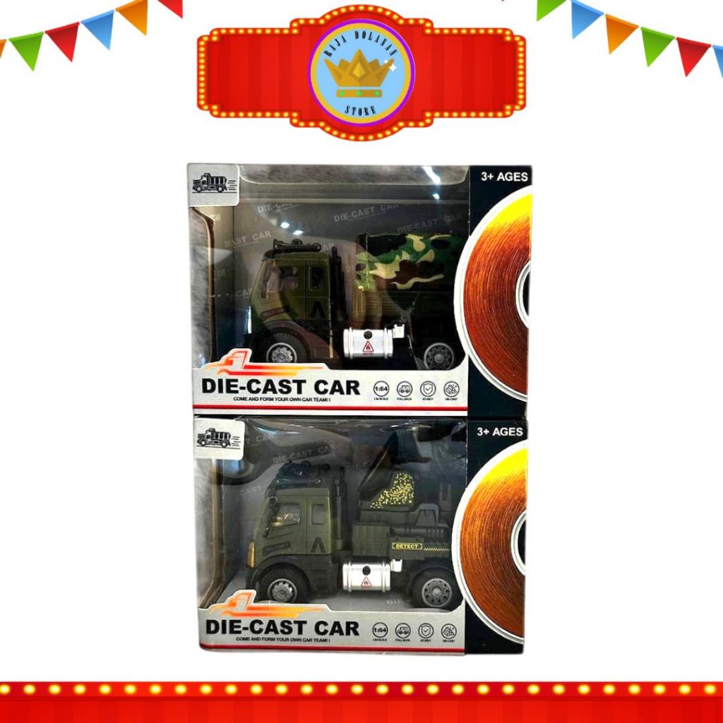 Diecast Mainan Anak Truk Army Tentara Militer Bisa Pullback