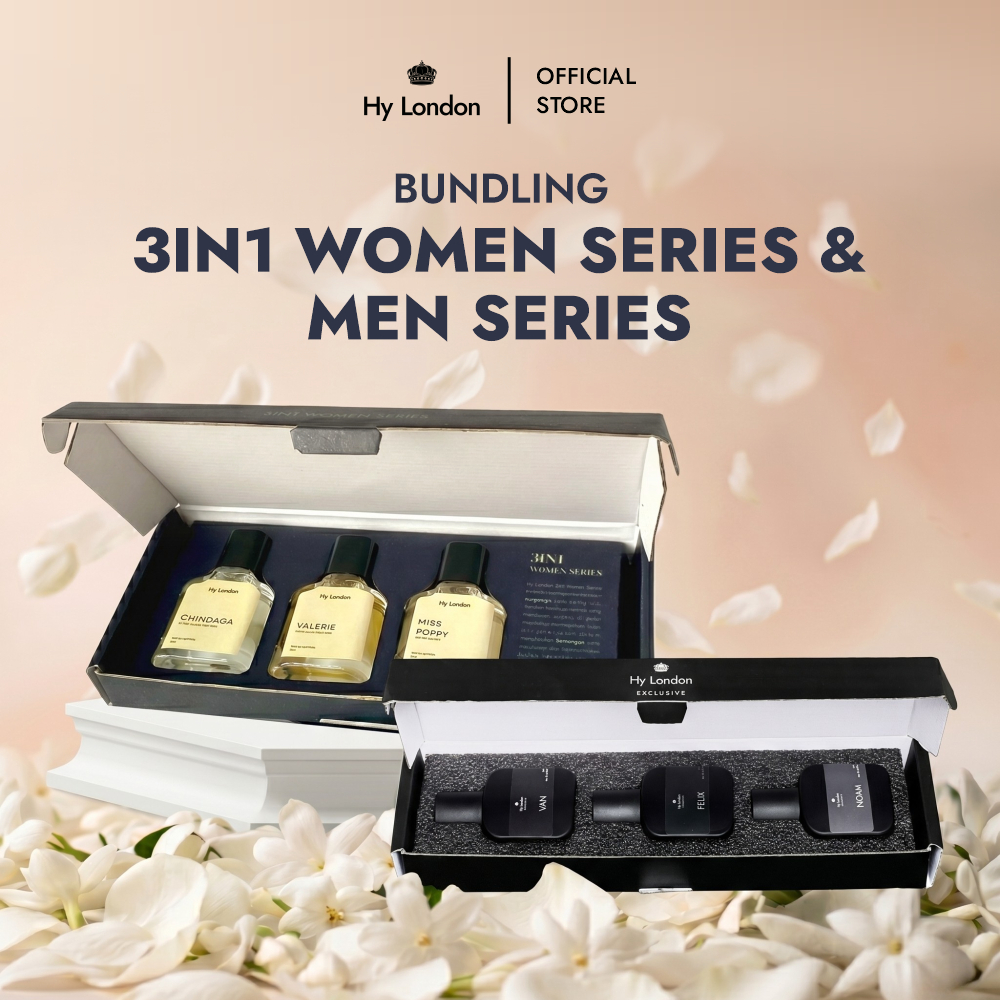 HY LONDON Parfum Paket Men Series + Women Series 3in1 (2 Box Dapat 6 Btl @35ml)