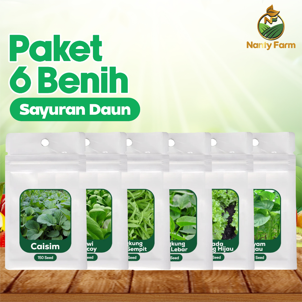 Paket 6 Benih Sayuran Daun Hijau - Paket Benih Sayur Mudah Tumbuh