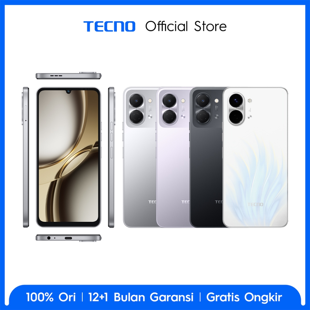 TECNO SPARK Go 3 4GB+4GB*/64GB, IP64, 6.75' HD+, 120Hz Smooth Display, 5000mAh, 15W* Charging, Freelink Communication, TECNO AI - sparkgo3 - Gambar 3