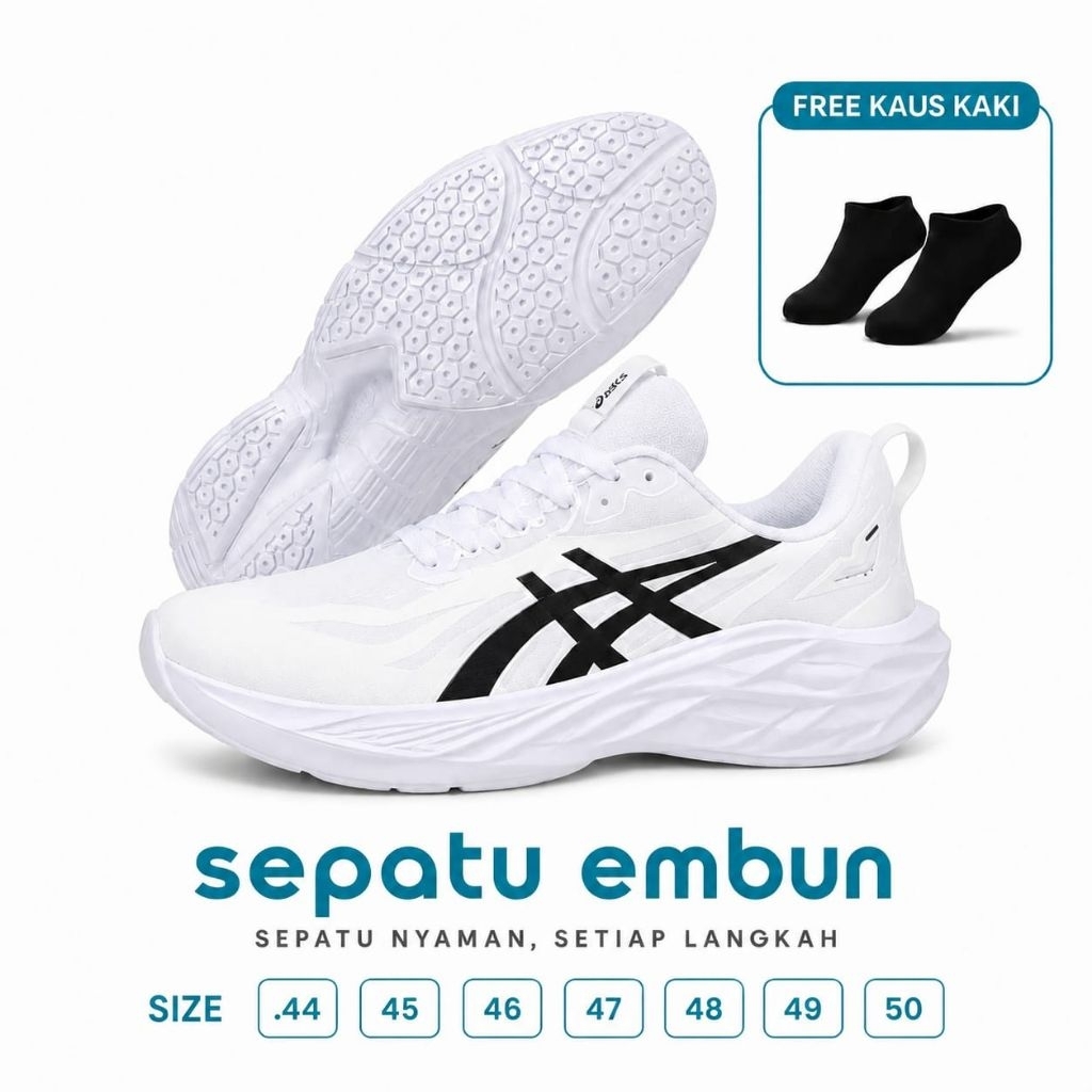 Sepatu Jumbo Putih Hitam Size 45 46 47 48 49 50 Sepatu Pria Big Size Besar