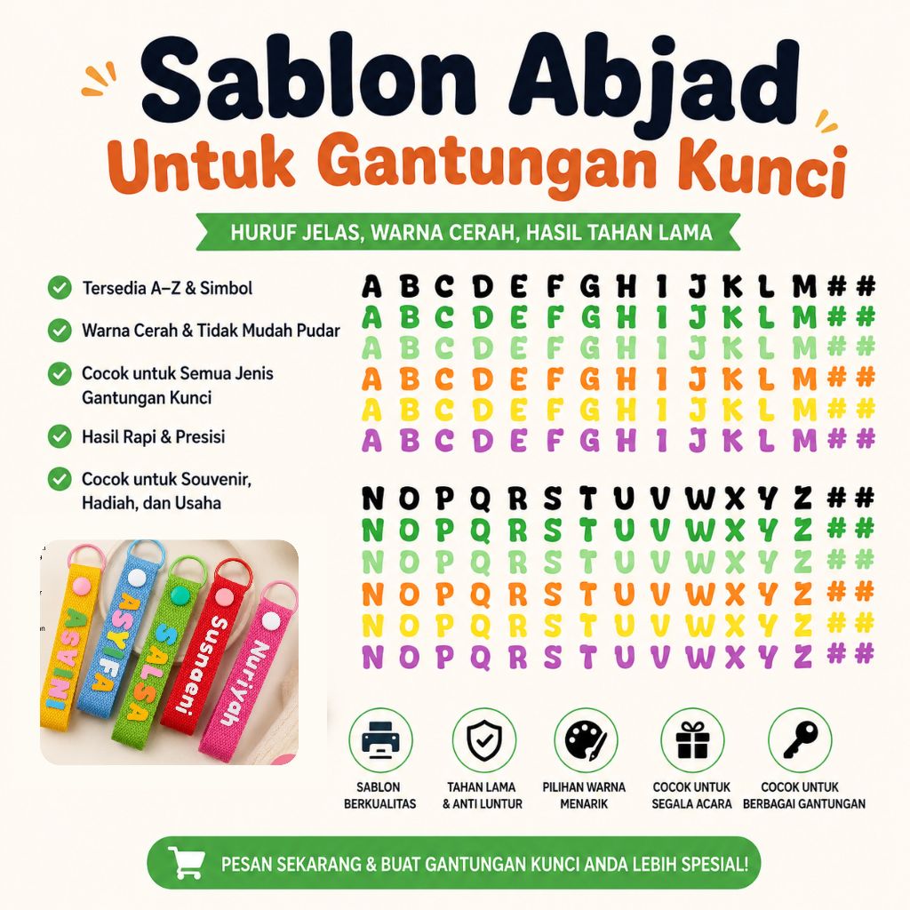 SABLON HURUF DTF / HURUF WEBBING / GANCI WEBBING / ELEMENT LUCU