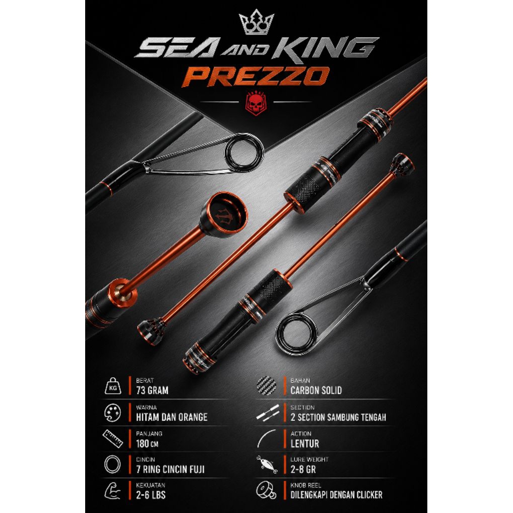 JORAN PANCING ULTRALIGHT SEA AND KINGS PREZZO CARBON SOLID 180CM 2-6LBS RING FUJI JAPAN STYLE JORAN 