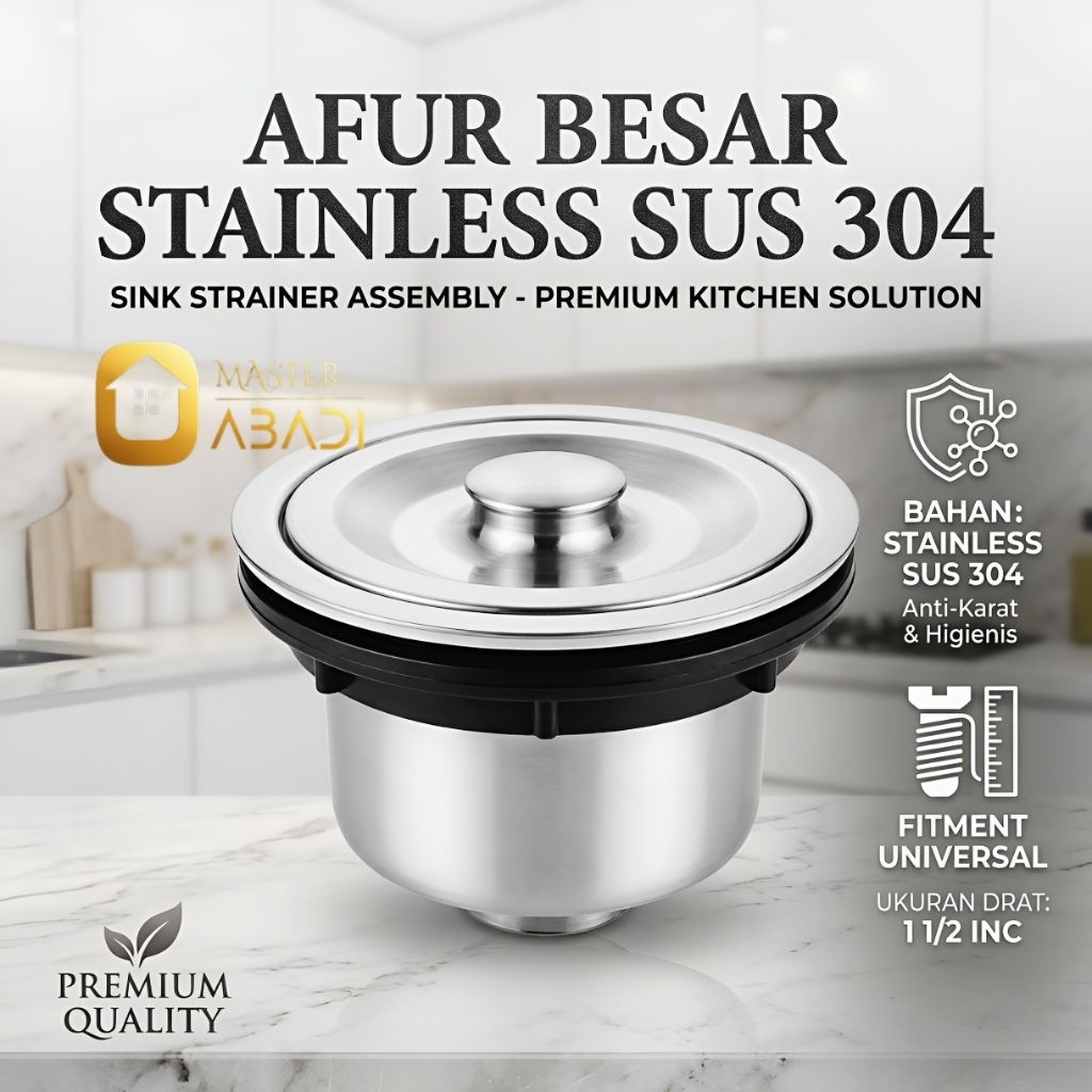 Afur Besar Kitchen Sink Stainless 14 cm / Afur Bcp / Afur Besar Bak Cuci Piring